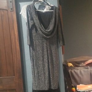 Dress coctail formal black tie black silver shimme